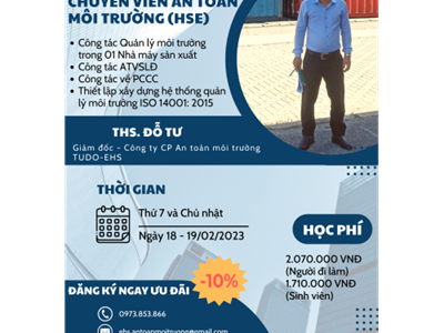Khoá đào tạo chuyên viên an toàn môi trường EHS